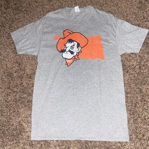 Oklahoma State Cowboys Grey Short Sleeve T-Shirt. Adult Medium.